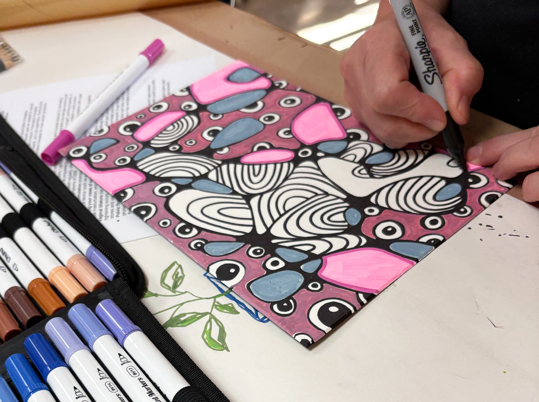 woman drawing