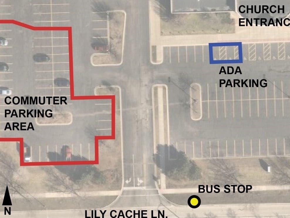 Pace is temporarily moving all service from the Canterbury​ Park-n-Ride lot to the Living Water Community Church parking lot.