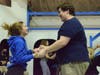 Hannah Bartlett, of Aurora, and Christian Reynolds, of Sandwich, rehearse "Super Super" from "Mamma Mia!" at Aurora Central Catholic High School.