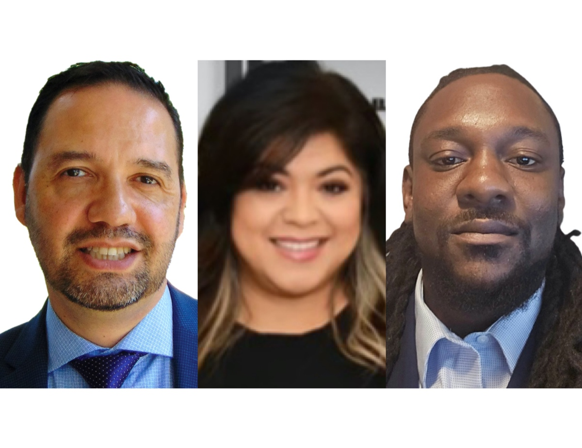 Alex Arroyo (from left), Diana Barajas-Gonzalez and Brandon Tolliver are the three finalists for the Ward 7 aldermanic seat.
