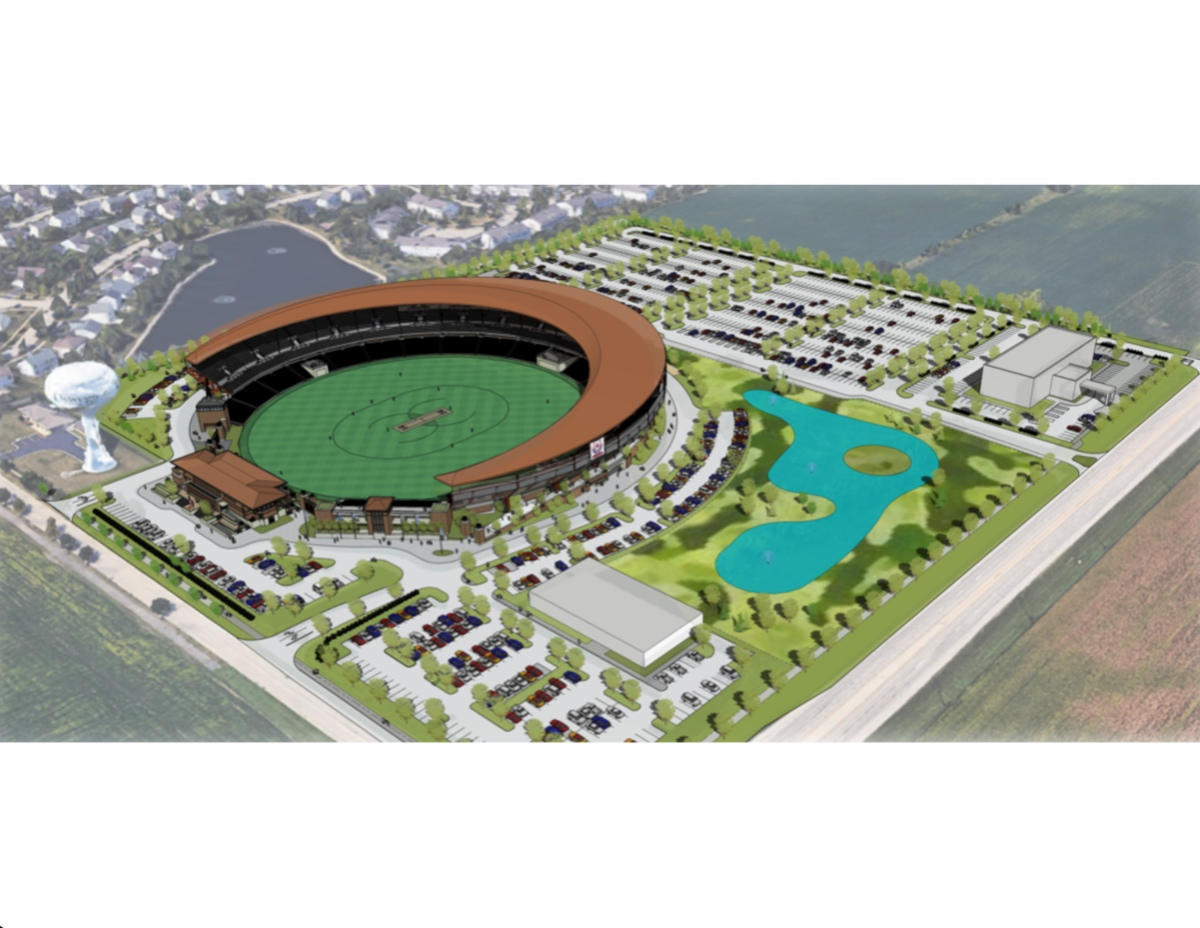Breybourne Stadium for professional cricket is proposed to be built on 33.48 acres of land near the intersection of Orchard Road and Tuscany Trail in Oswego.