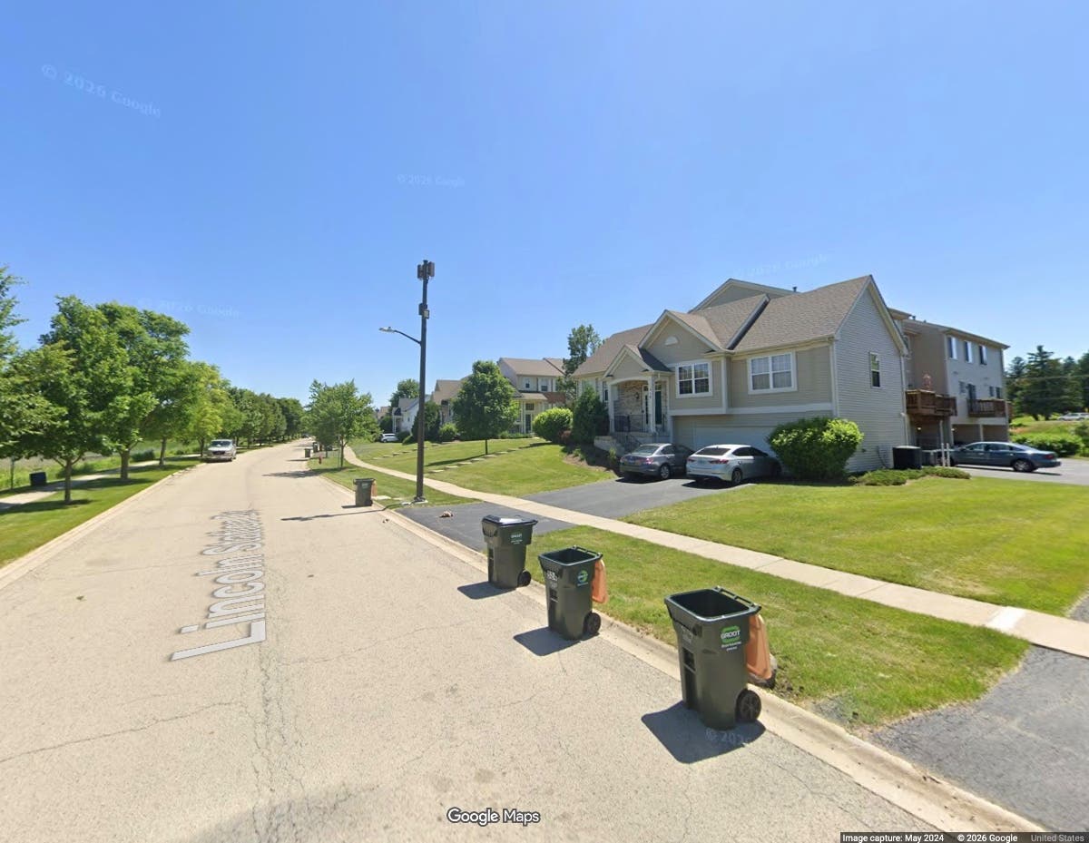 A driver left the roadway Thursday afternoon and collided with a townhouse in the 500 block of Lincoln Station Drive, Oswego police said.