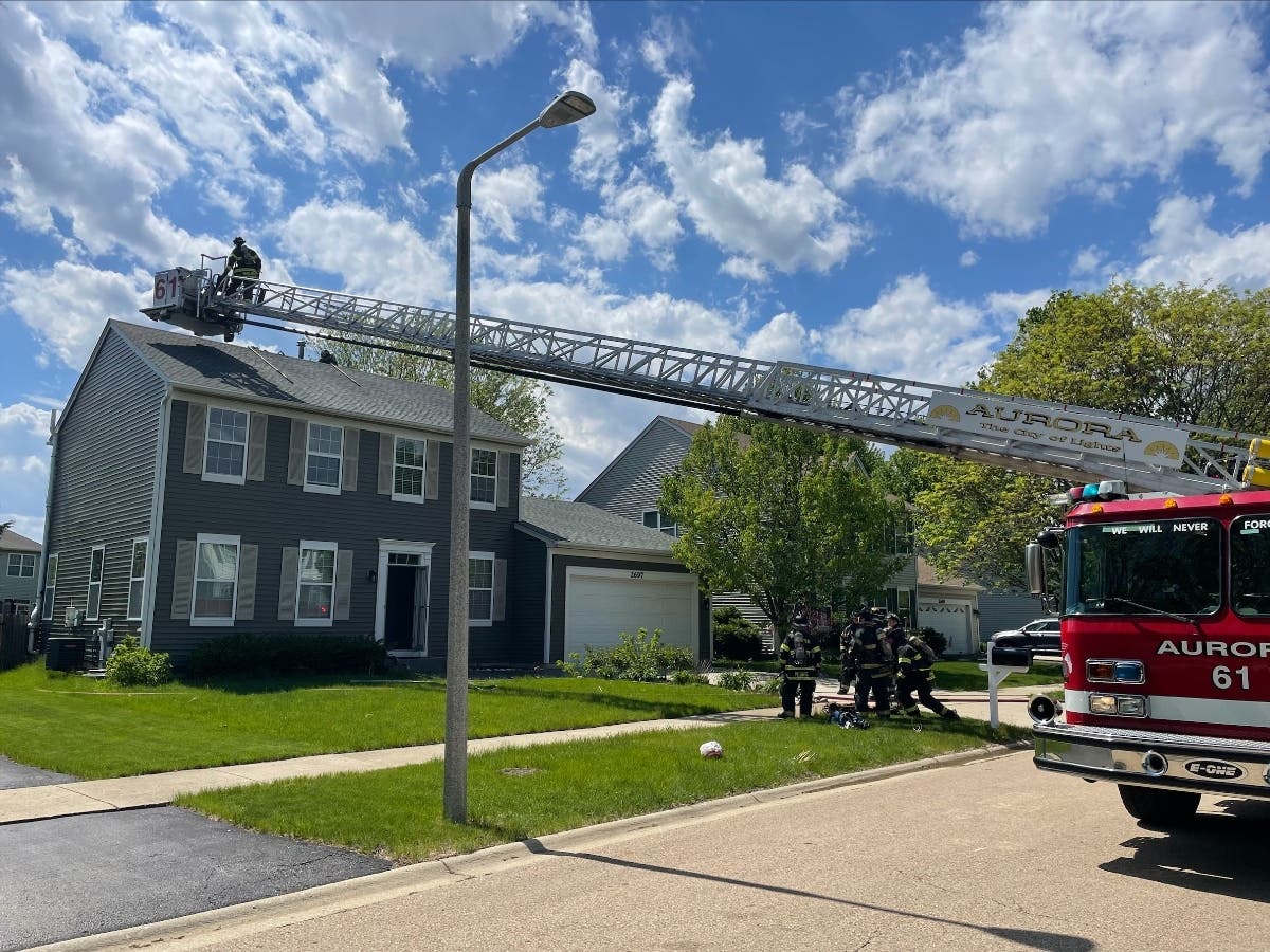 A fire broke out Monday afternoon in the attic of a two-story house in the 2600 block of Lansdale Street in Aurora, fire officials said.