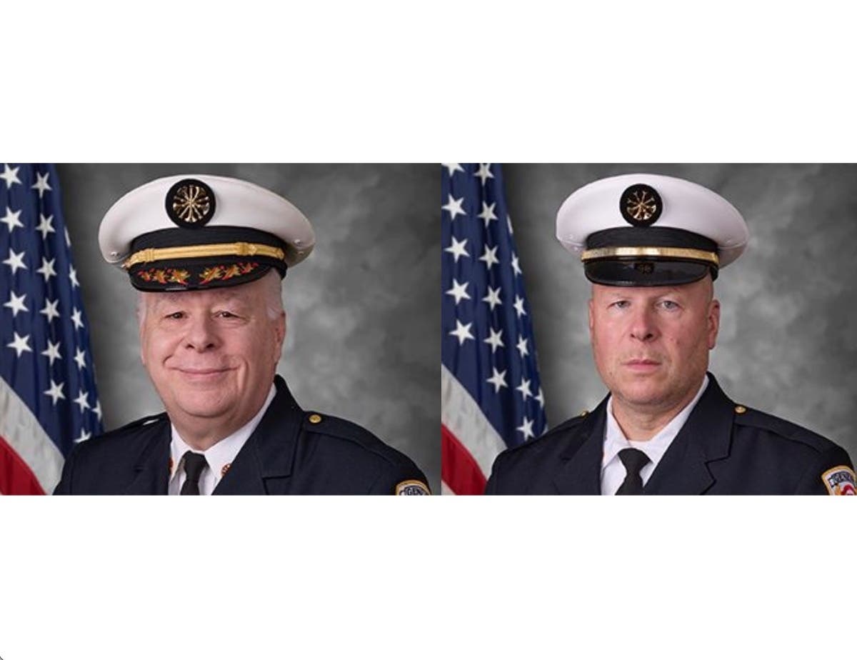 As Chief Mike Antenore (left) plans to retire after 10 years at the helm of the Geneva Fire Department, Deputy Chief Matt Lohse, a 27-year firefighter veteran, will step in as his successor.