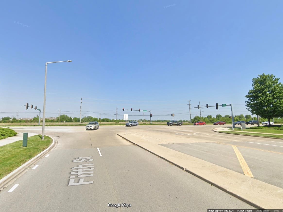 A Dodge Journey crashed into a semi Friday morning at the intersection of Route 34 and Fifth Street, Oswego police said.