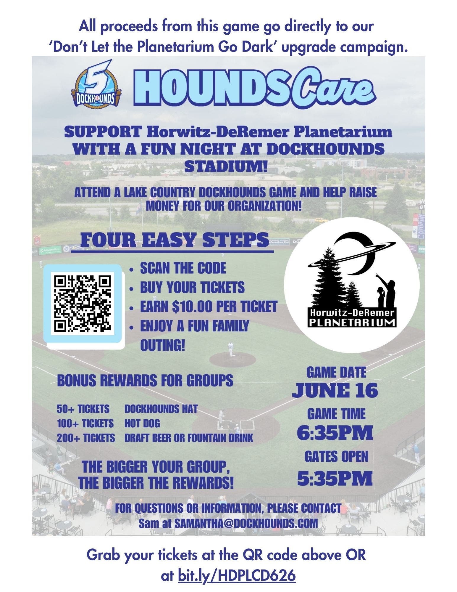 Lake Country DockHounds support the Horwitz-DeRemer Planetarium!