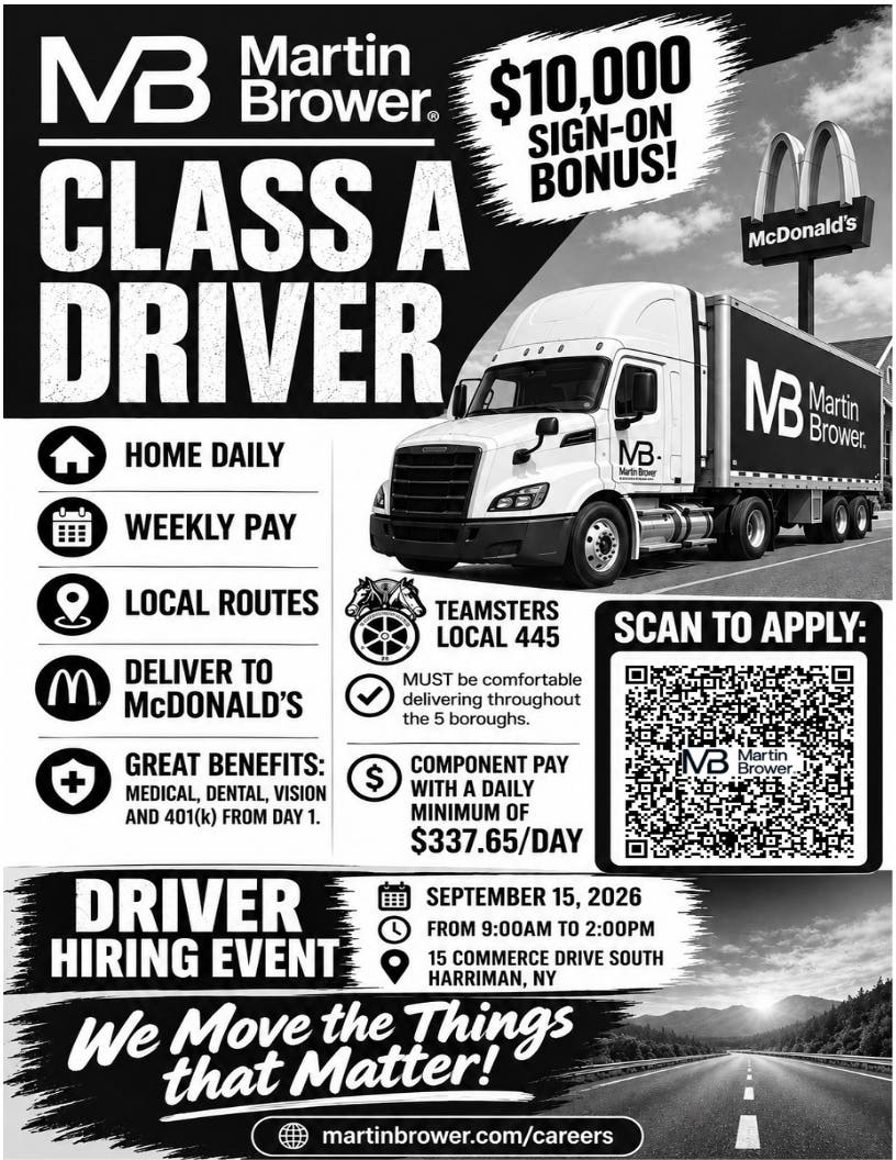 Martin Brower Class A Driver Hiring Event