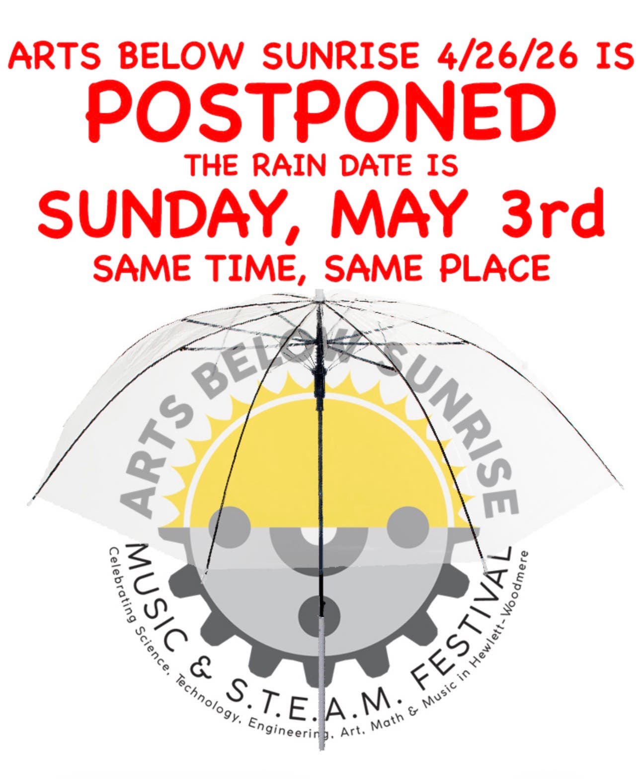 Arts Below Sunrise moving to rain date