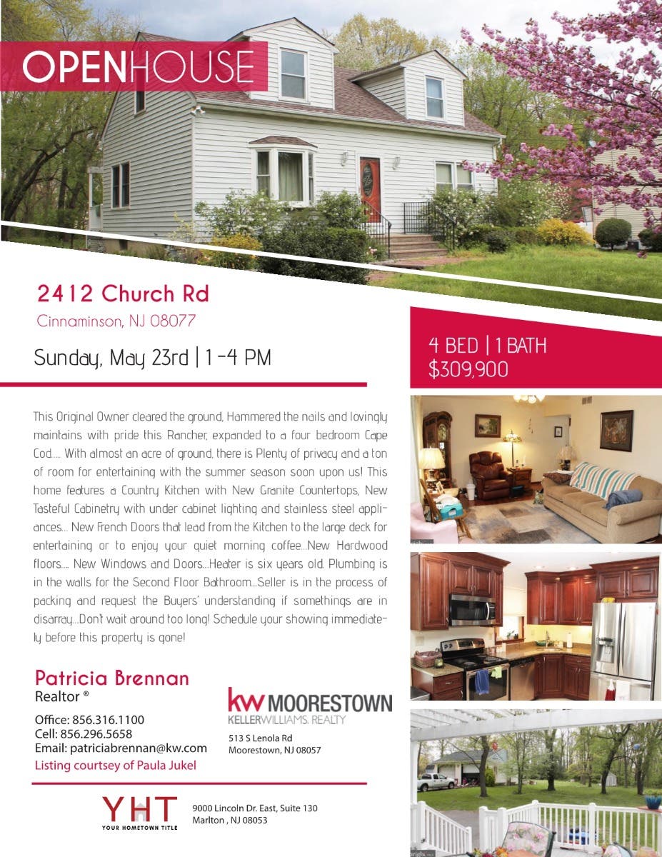 May 23 Open House For Sale Cinnaminson, NJ Patch
