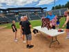 Teams compete in an intense game of Connect 4!