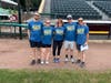 Team "Hustlin Holts" getting ready for some frisbee golf!