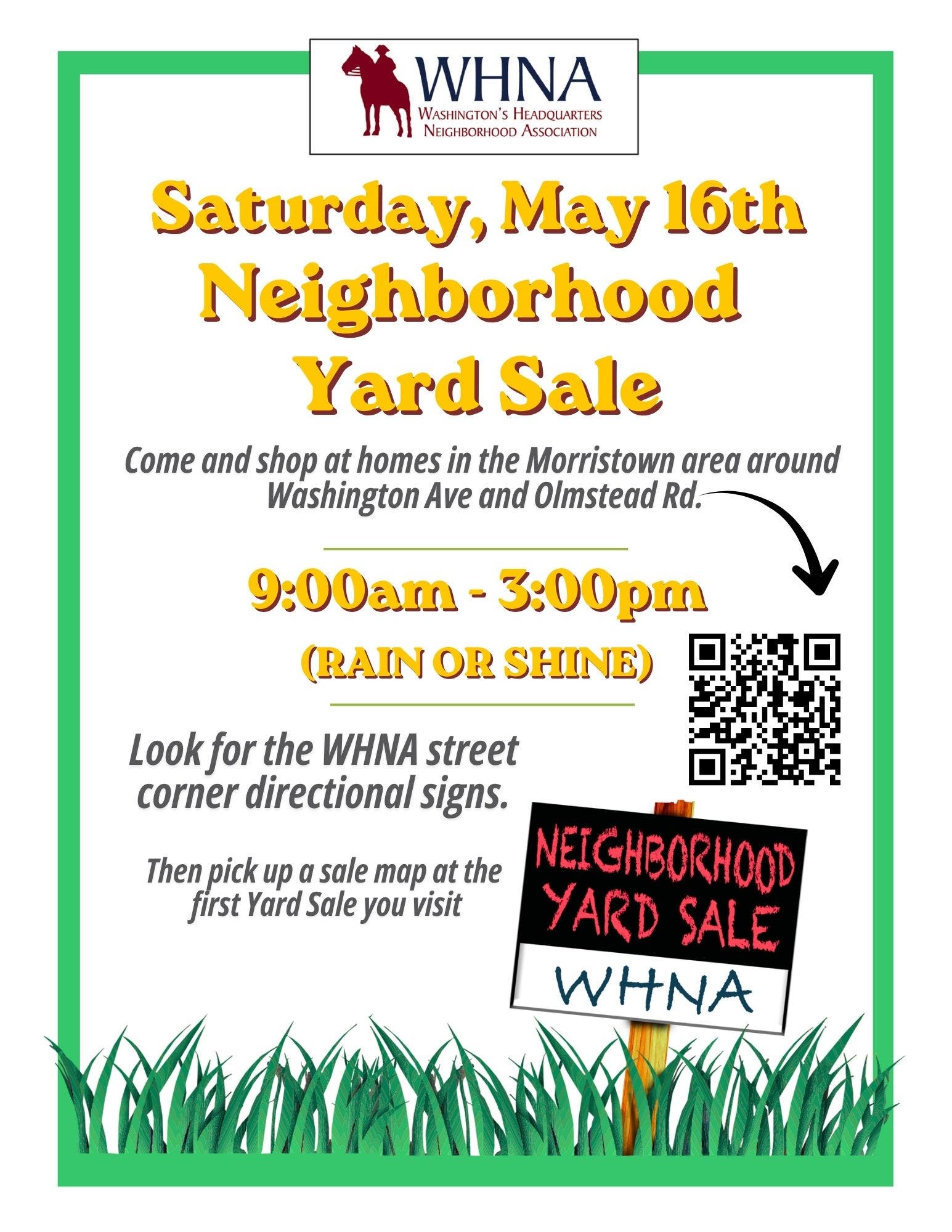 WHNA Neighborhood Yard Sale 5/16