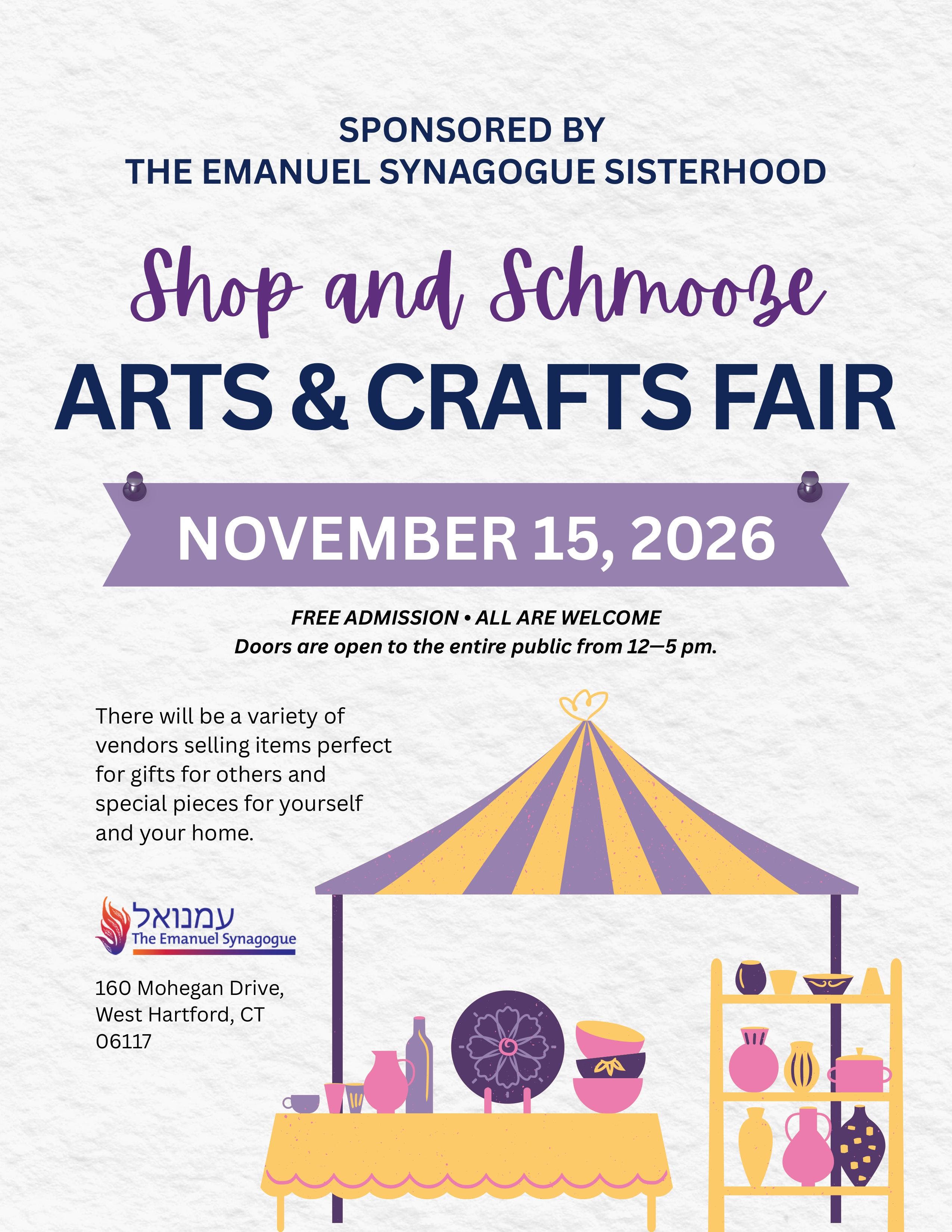 Shop And Schmooze Arts & Crafts Fair