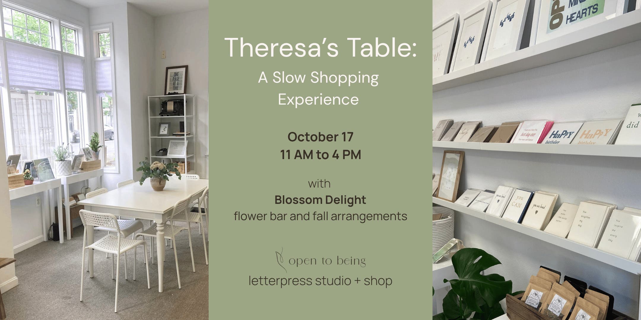 Theresa's Table slow shopping holiday event