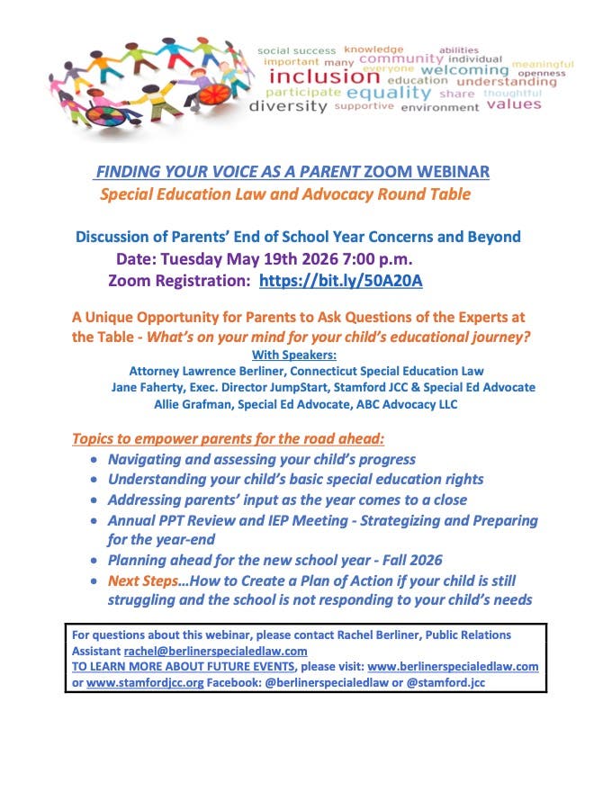 Finding Your Voice as a Parent Webinar: Special Education Law and Advocacy 