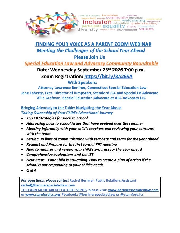 Finding Your Voice as a Parent Webinar: Special Education Law and Advocacy 