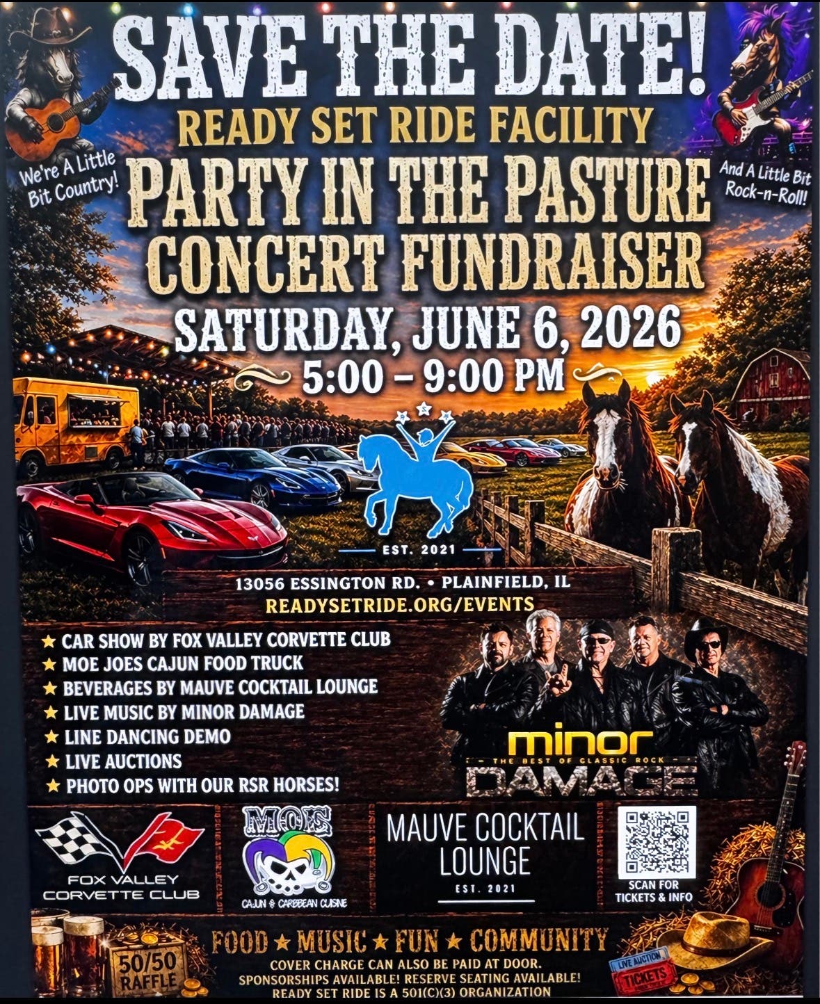 Party in the Pasture Concert Fundraiser for Ready Set Ride Facility 