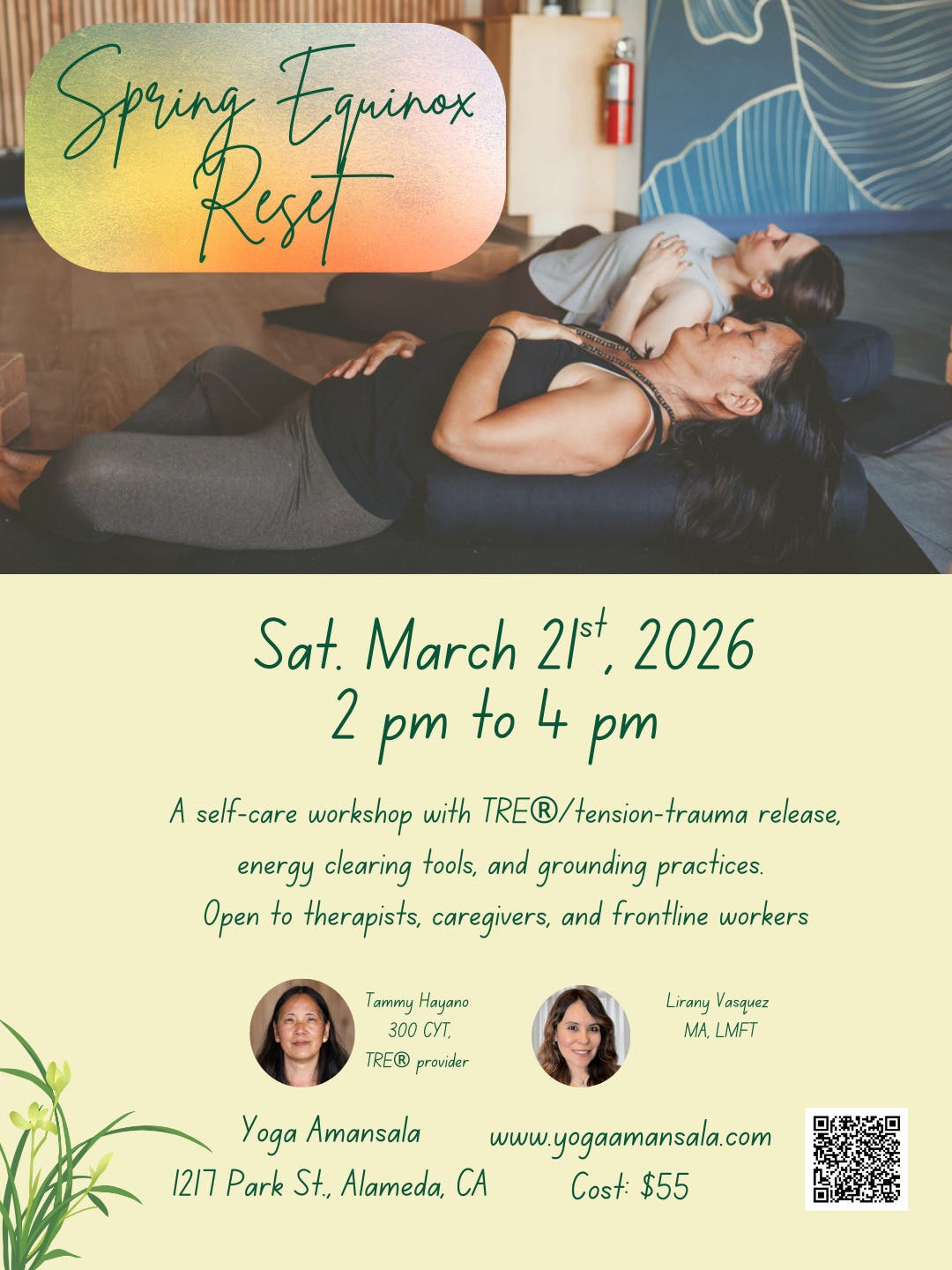 SPRING EQUINOX RESET— A self-care workshop with TRE®, energy clearing tools &amp; grounding practices