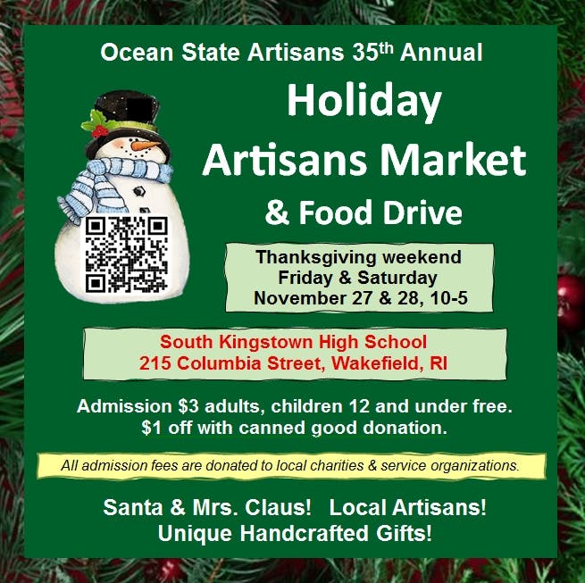 Ocean State Artisans 35th annual HOLIDAY MARKET & FOOD DRIVE