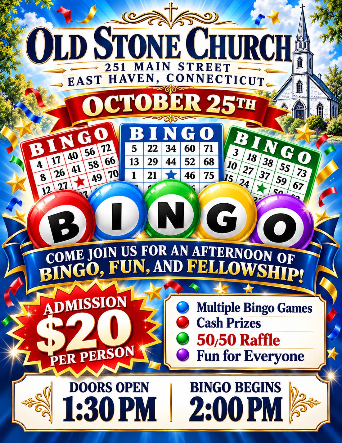 Bingo in the Fellowship Hall