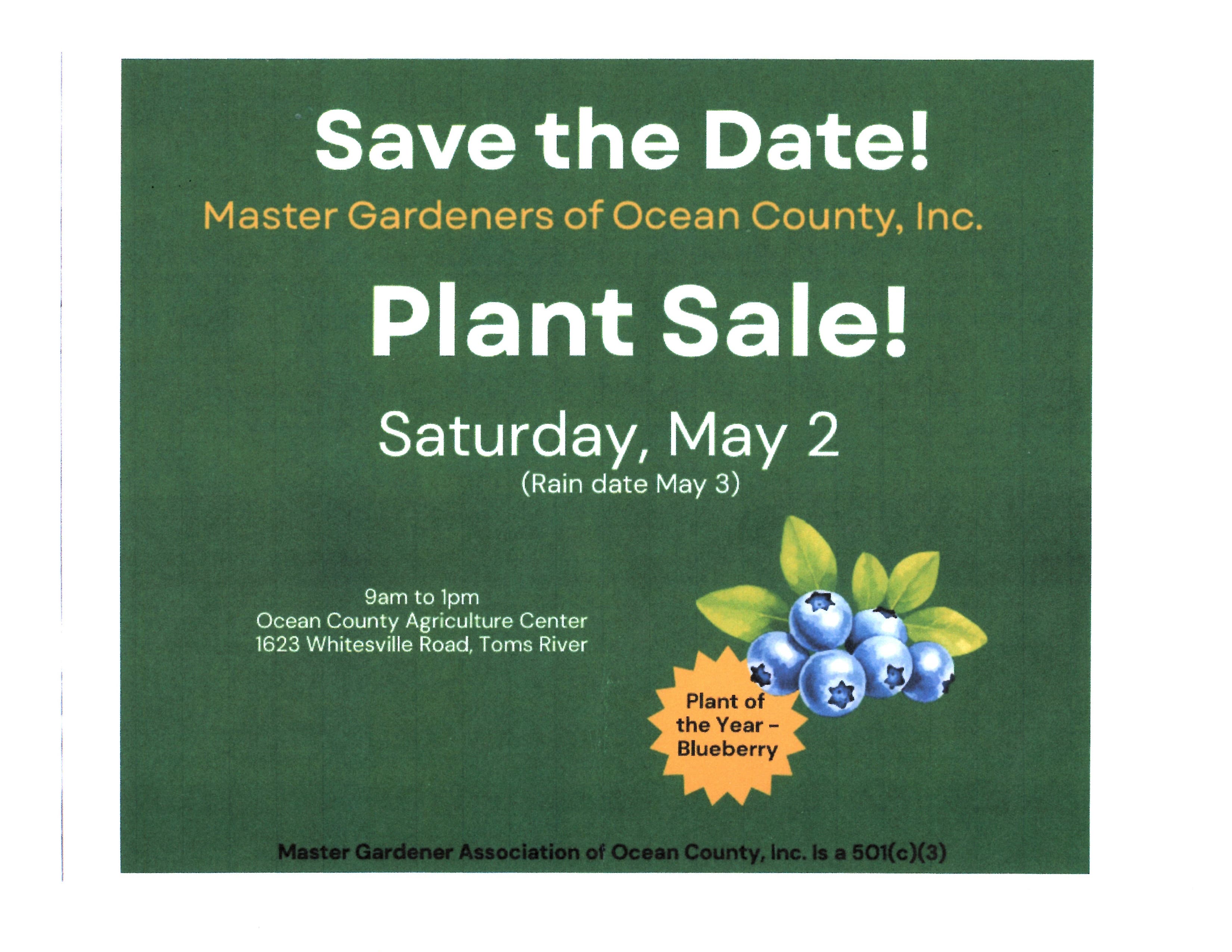 Master Gardeners of Ocean County Plant Sale!