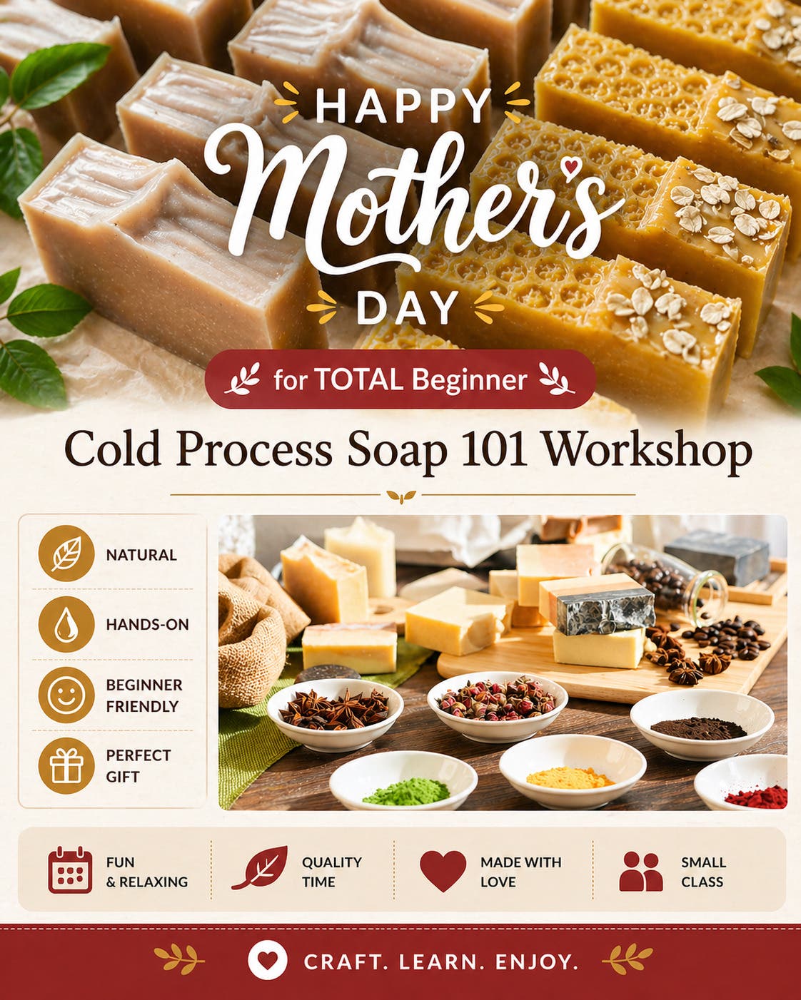 Mother's Day Special - Cold Process Soap 101 Class