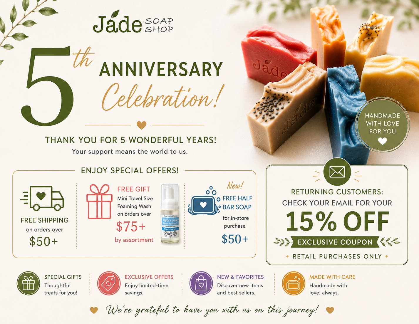 Jade Soap Shop 5th Anniversary Celebration