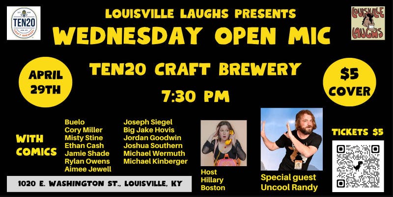 April 29 Wednesday Comedy Open Mic