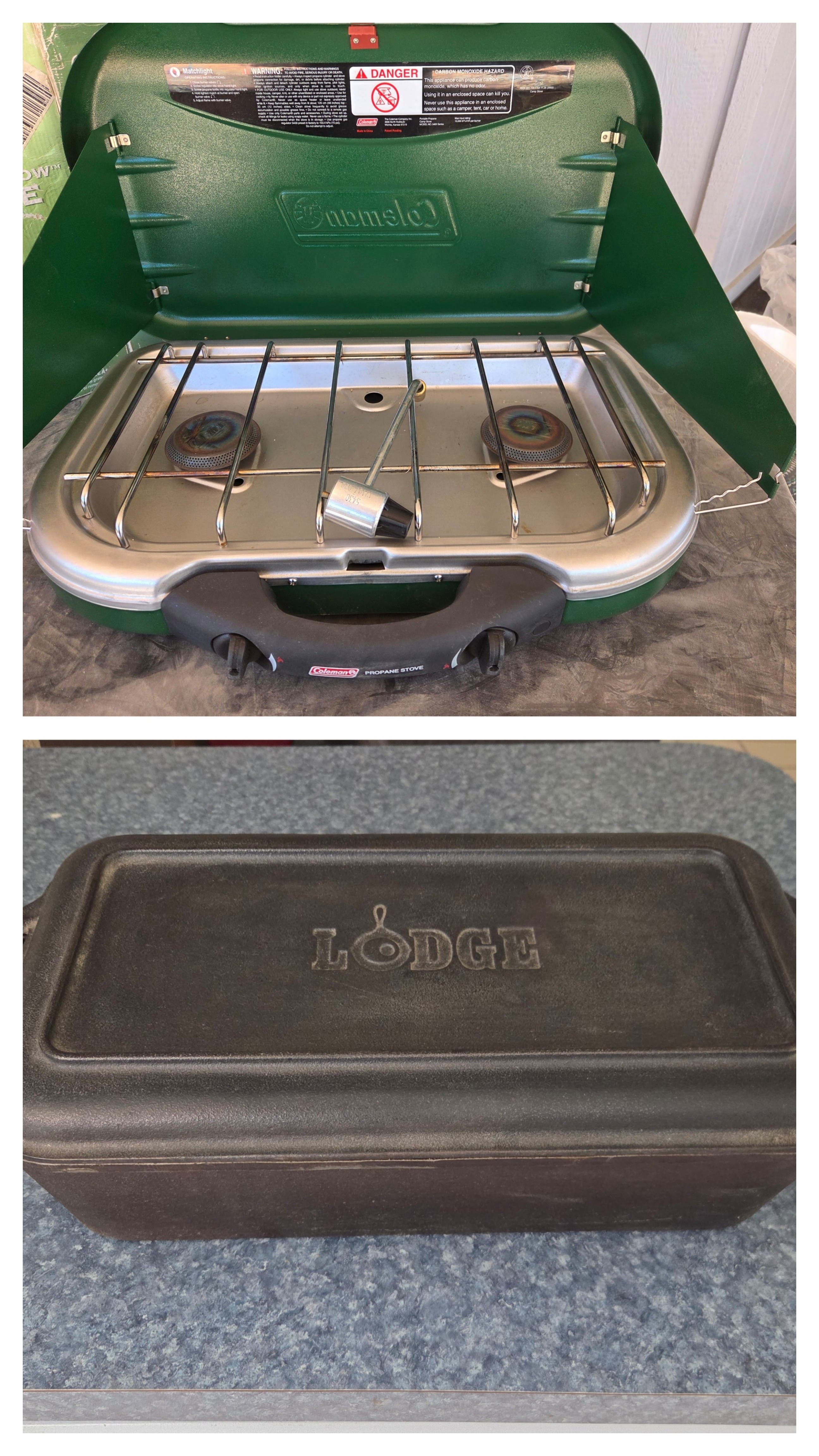 Coleman Stove and Lodge cast iron Dutch ovens