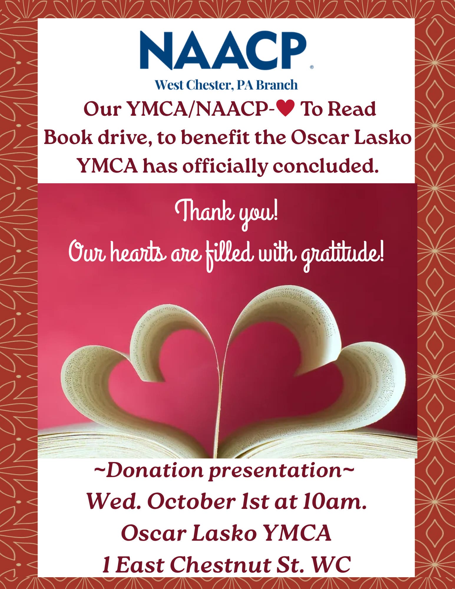 YMCA/NAACP-♥️ To Read: Book Drive & Library Campaign