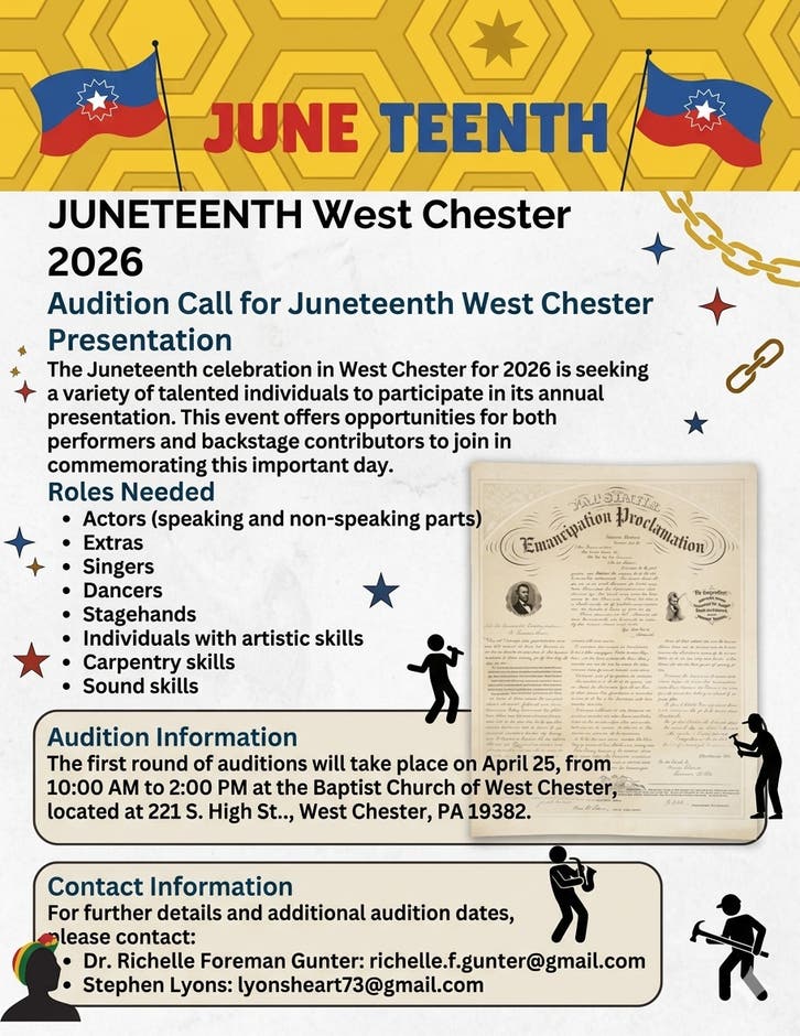 Apr 25 | Audition Call for Juneteenth West Chester Presentation | West ...