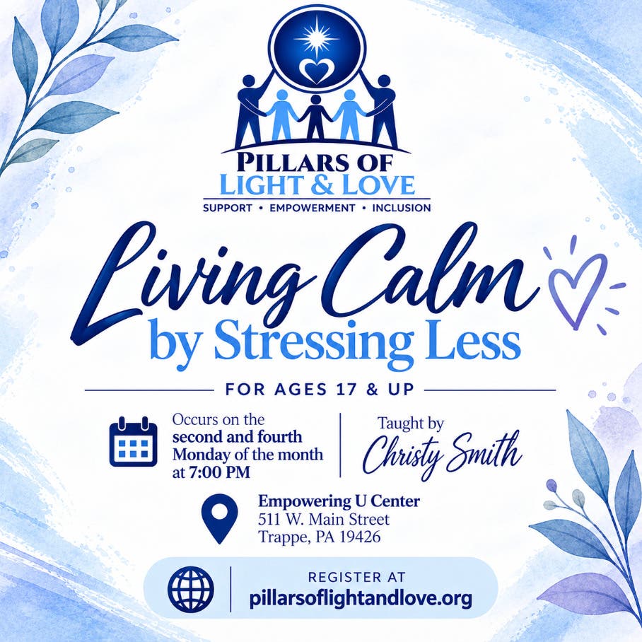"Live Calm, by Stressing Less" for ages 17 & up