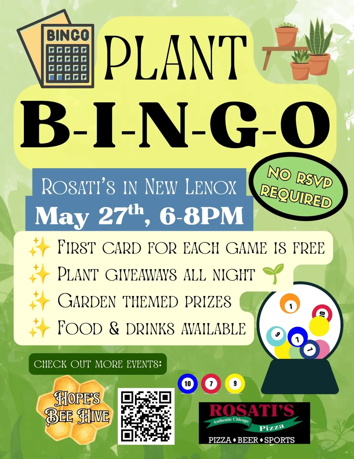 Plant Bingo @ Rosati's Sports Pub Plants sponsored by Bothwell Farms