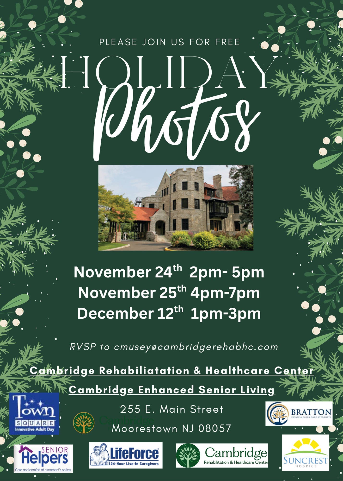 Dec. 12: Holiday Photos with Santa at Cambridge Rehab & Healthcare