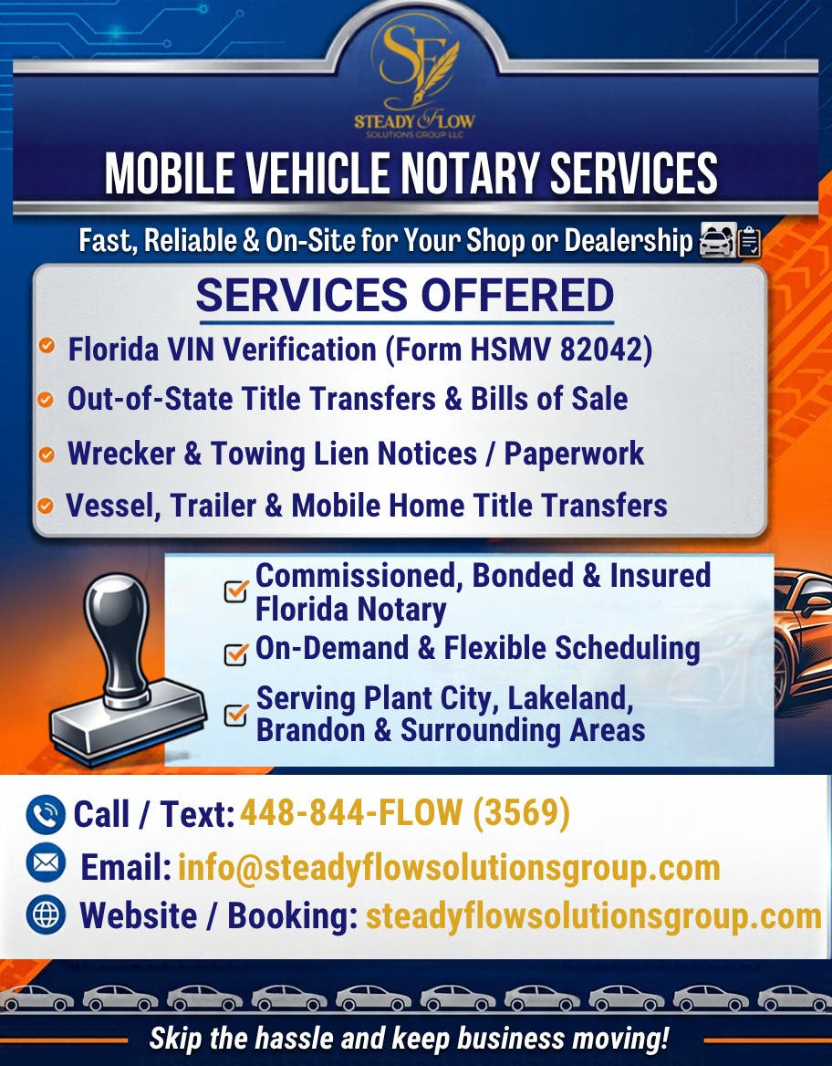 Mobile Vehicle Notary Services