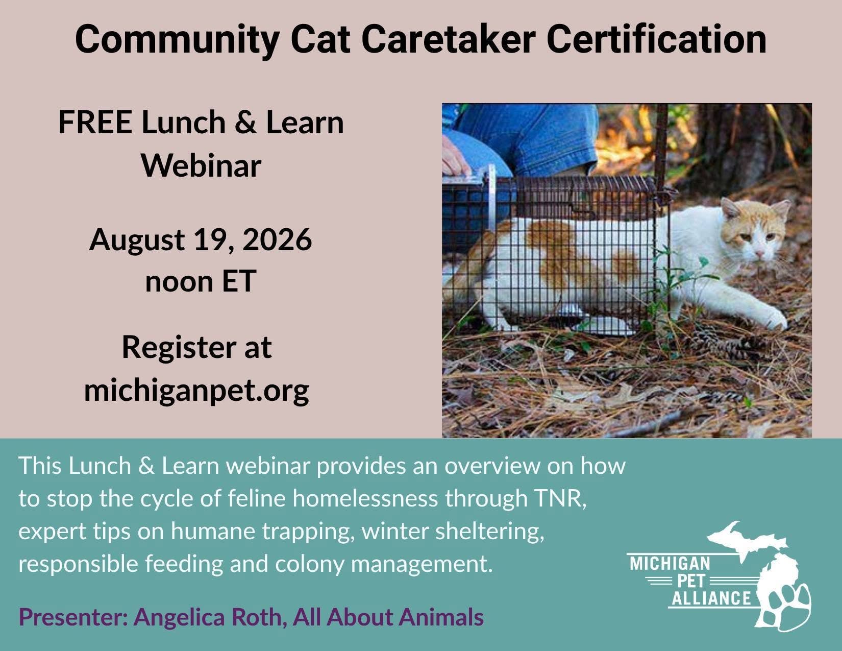 Free Webinar: Intro to Community Cat Caretaker Certification