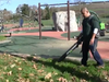 Photo of electric leaf blower in use at park in Lafayette CA
