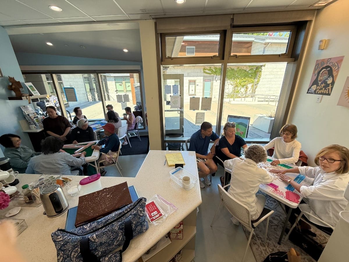Seniors playing Mah Jong at the SWELL Senior Wellness Center at the Lafayette Library