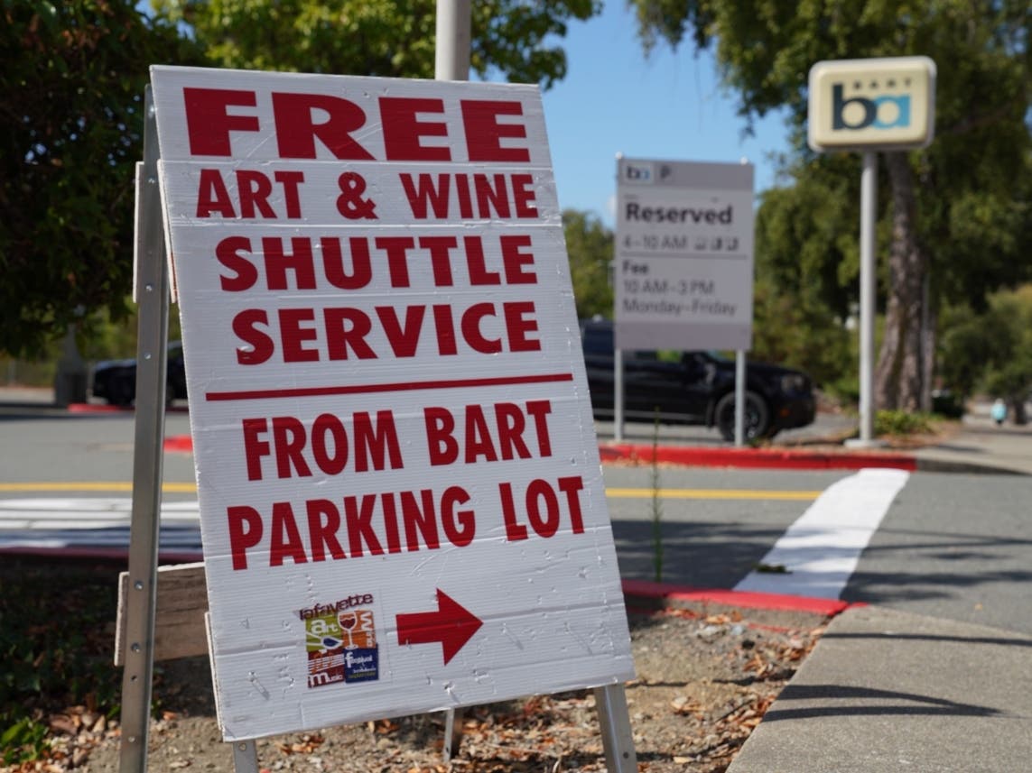 The Lafayette Art & Wine Festival is taking place on Saturday, September 19 and Sunday, September 20. There will be free parking at BART, plus a shuttle from the BART lots to the festival.