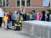 Southwest Greensburg volunteer firefighters interact with students of Amos K. Hutchinson Elementary School on Oct. 7.