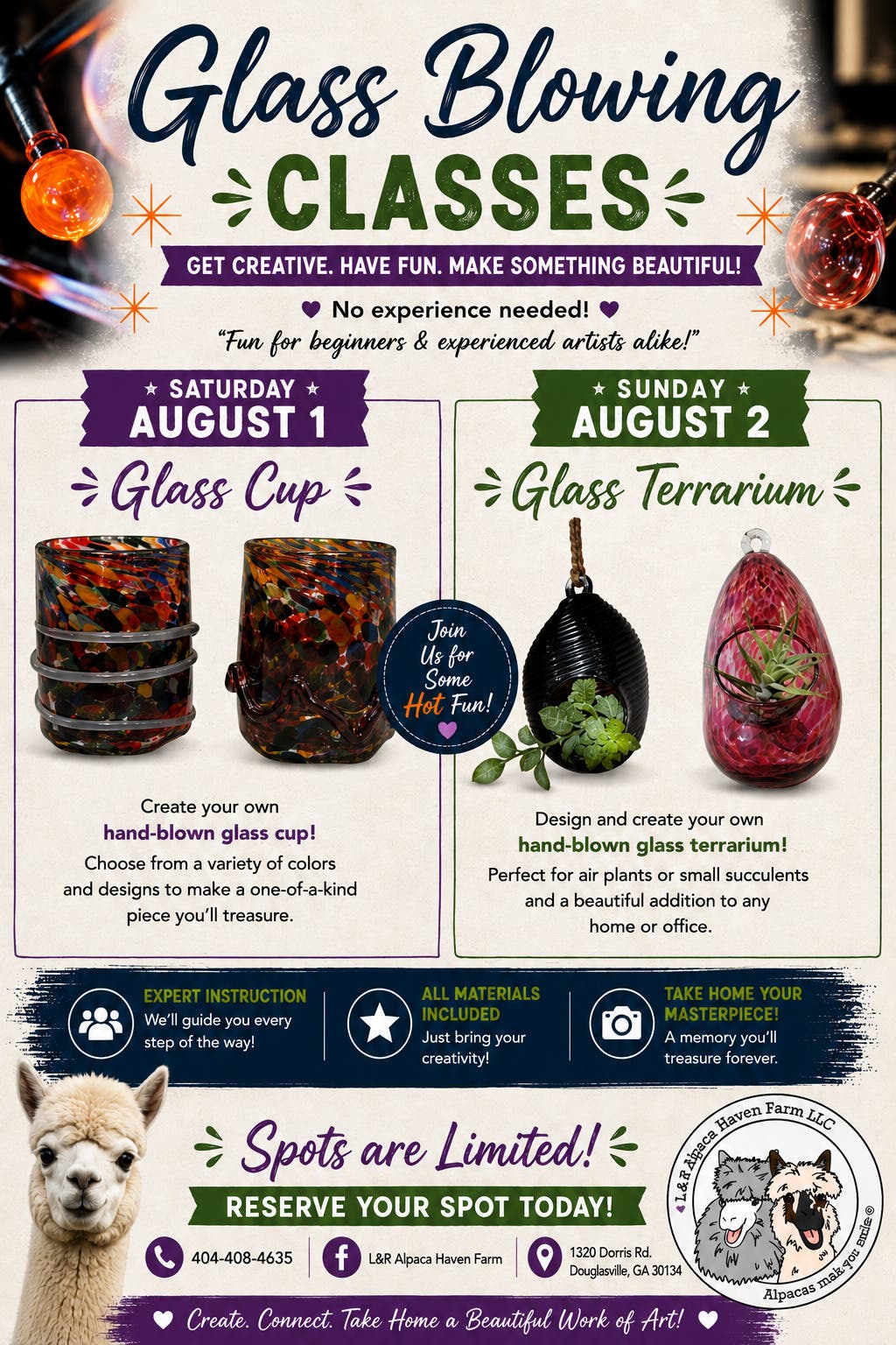 Glass Blowing Class - terrarium (time slots)