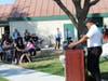 County Superintendent Garth Lewis emceed the annual Back-to-School Orientation for staff.