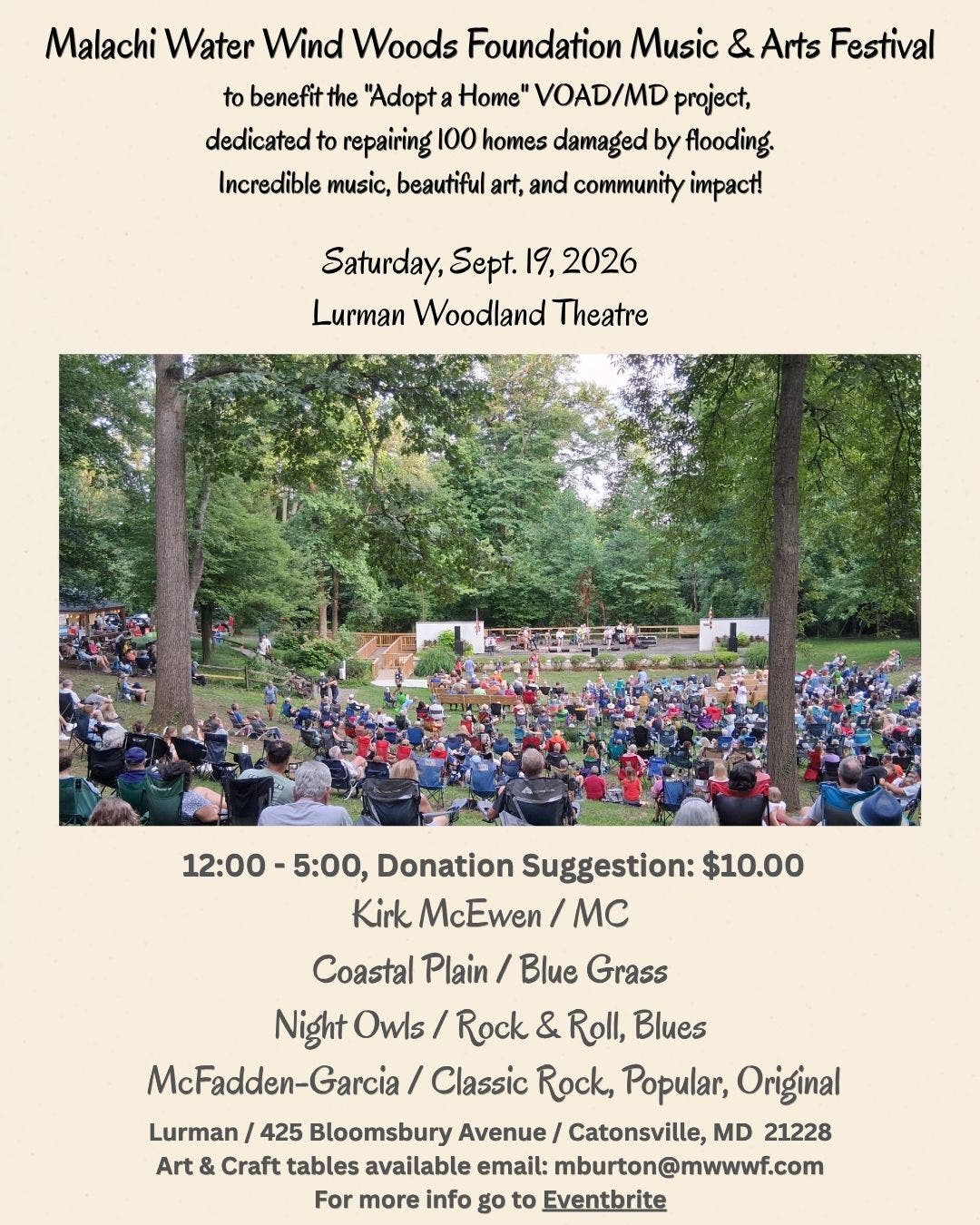 Malachi Water Wind Woods Foundation Music & Arts Festival