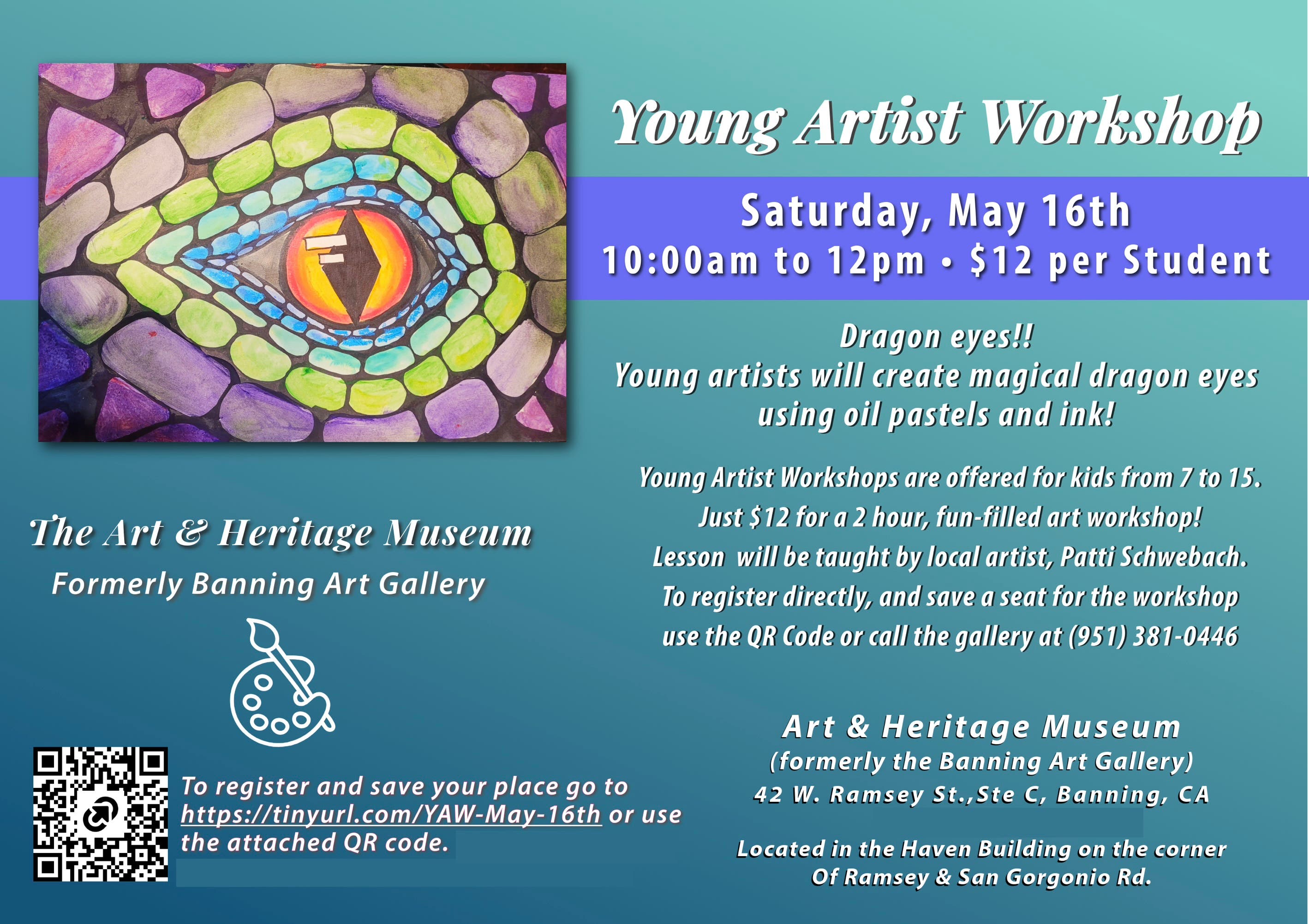Young Artist Workshop ~ $12 for 2 hours
