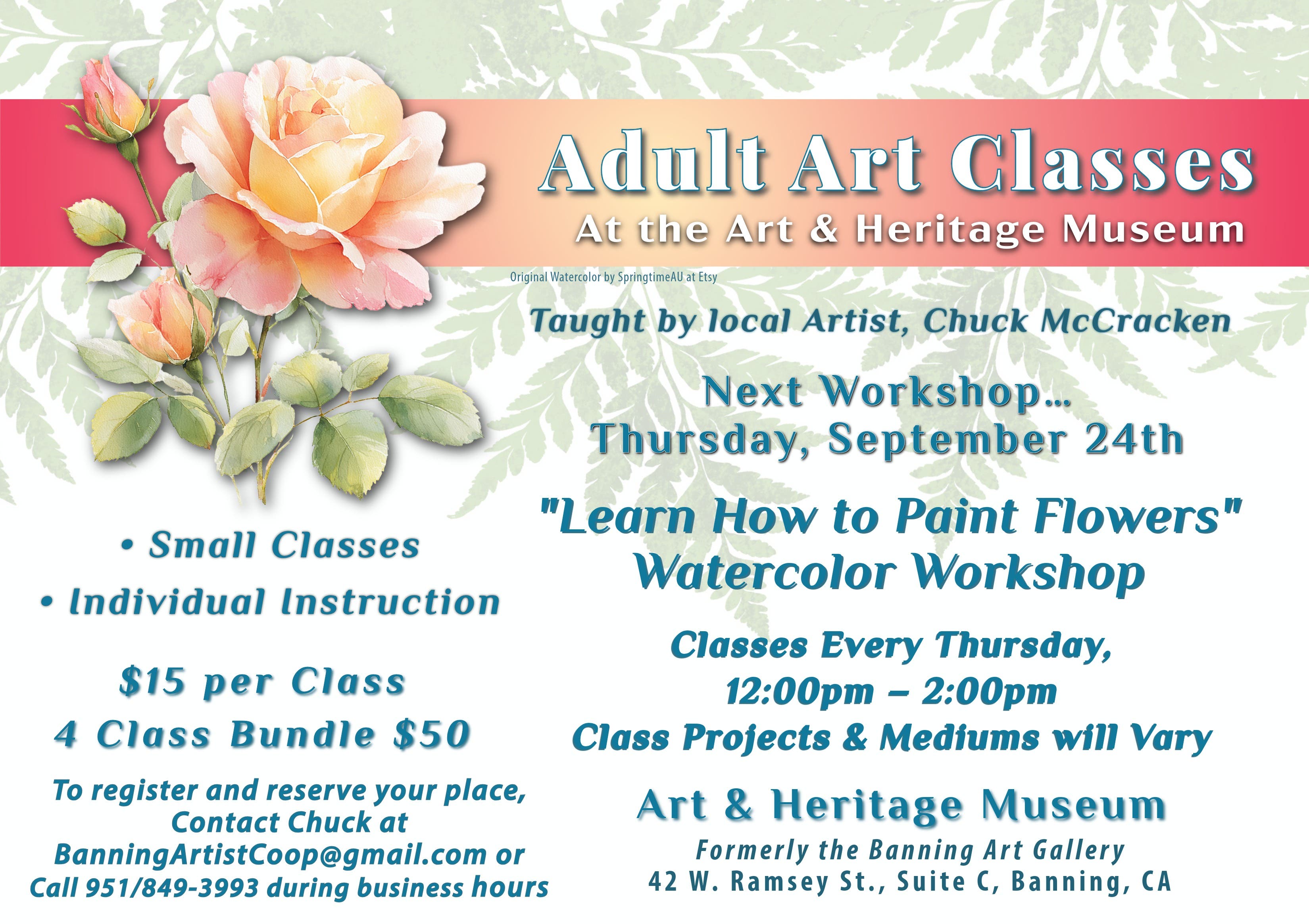 Adult Art Classes: Learn How to Paint Flowers