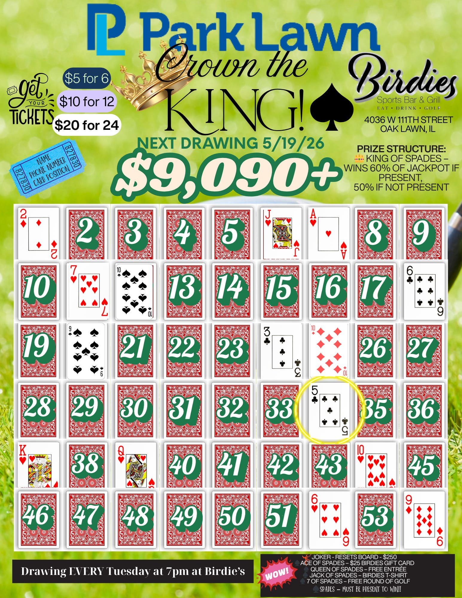👑♠️ Crown the King at Birdie's - Jackpot Update! ♠️👑
