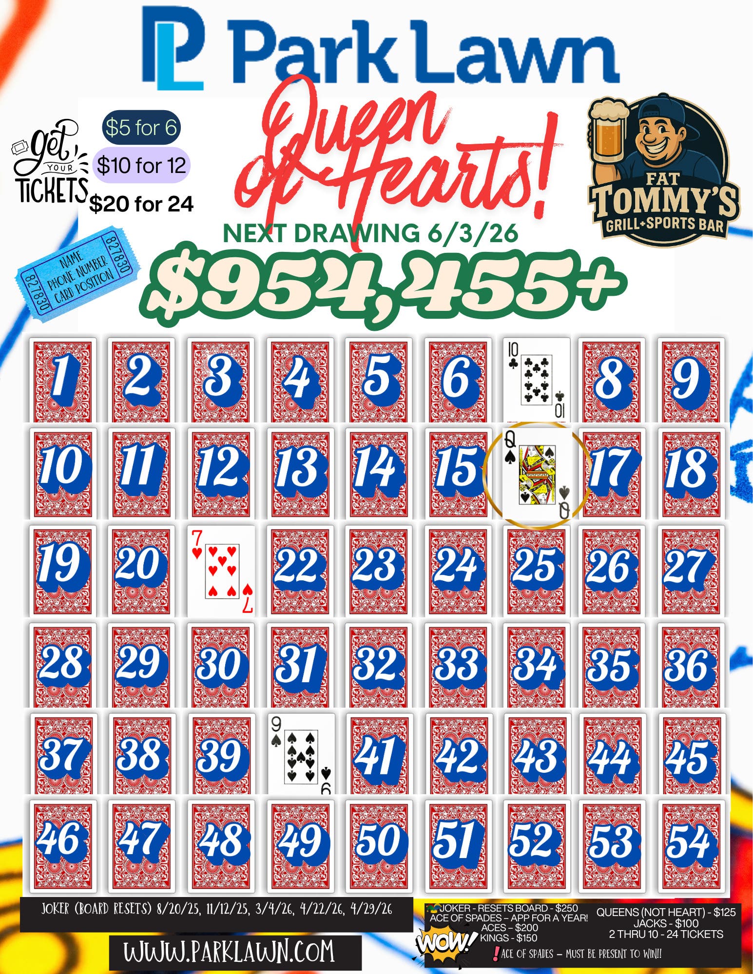 Park Lawn Queen of Hearts Jackpot Climbs to Nearly $1 Million After Another Packed Drawing Night!