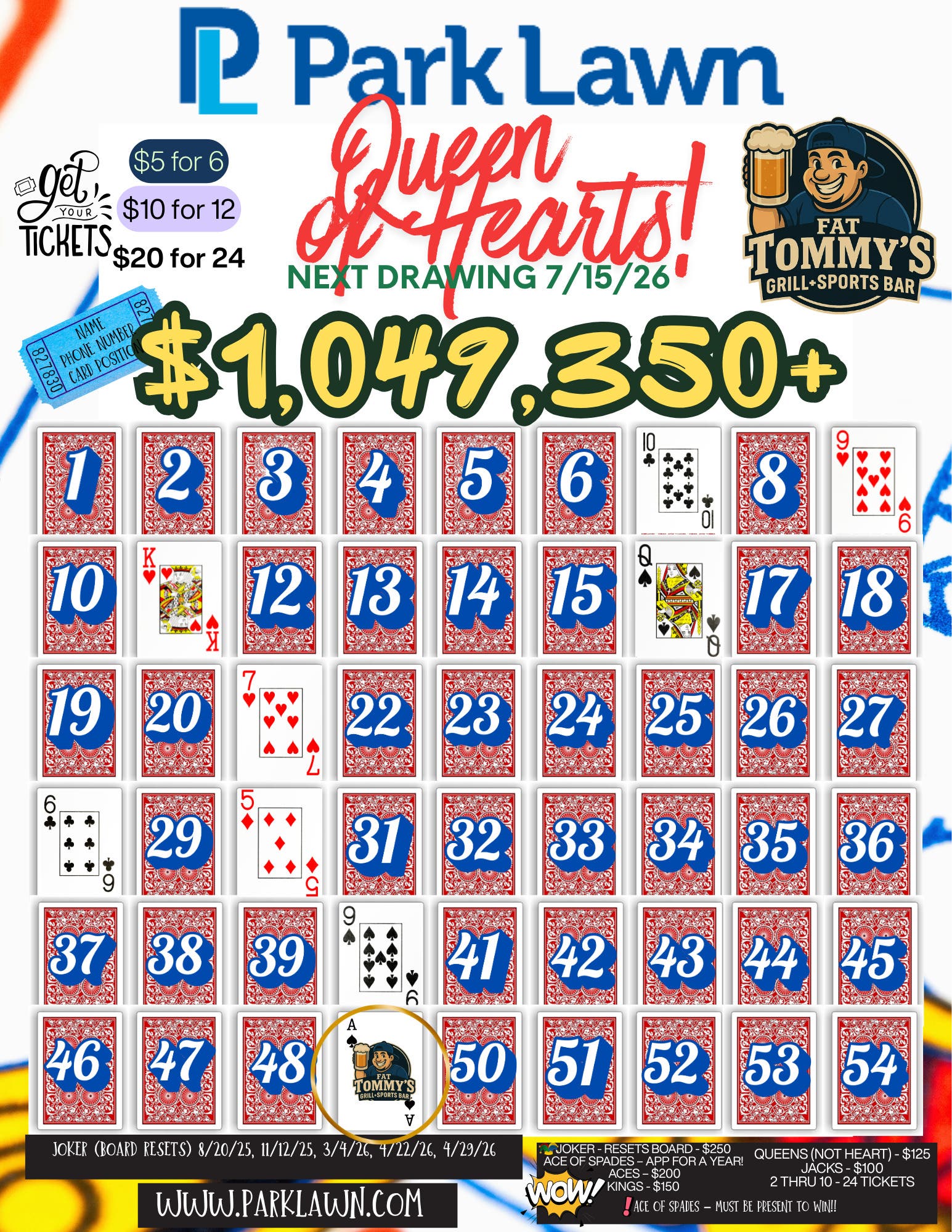 Park Lawn Queen of Hearts Drawing – Jackpot Over $1,049,350! 