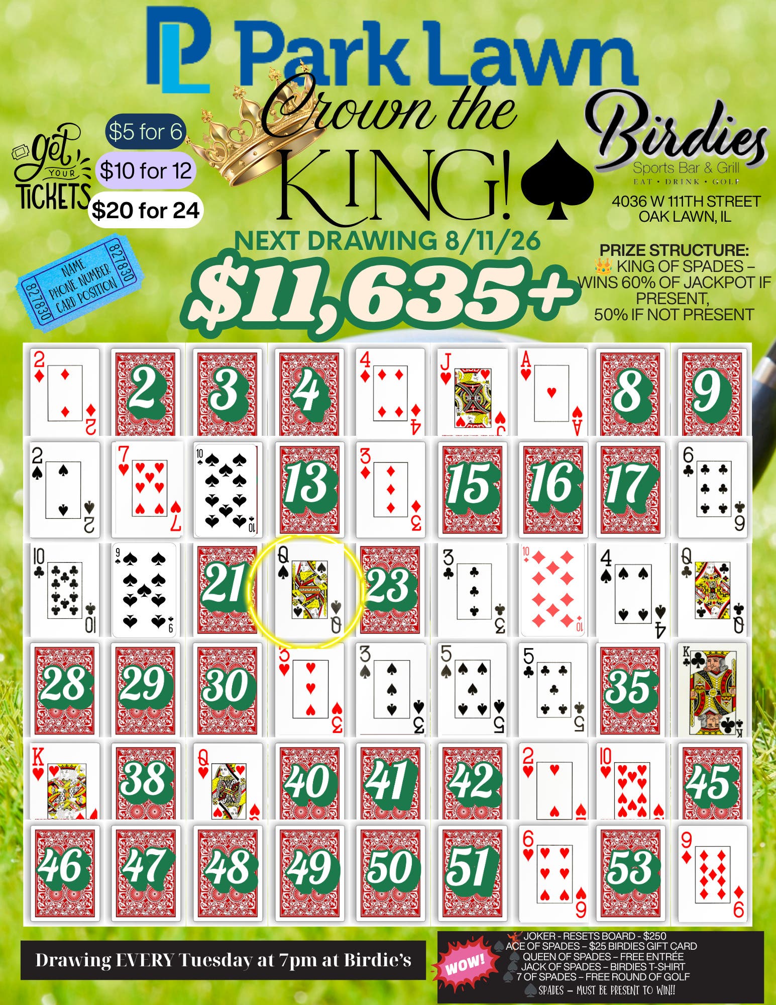 Crown the King Jackpot Reaches $11,635+ at Birdies!