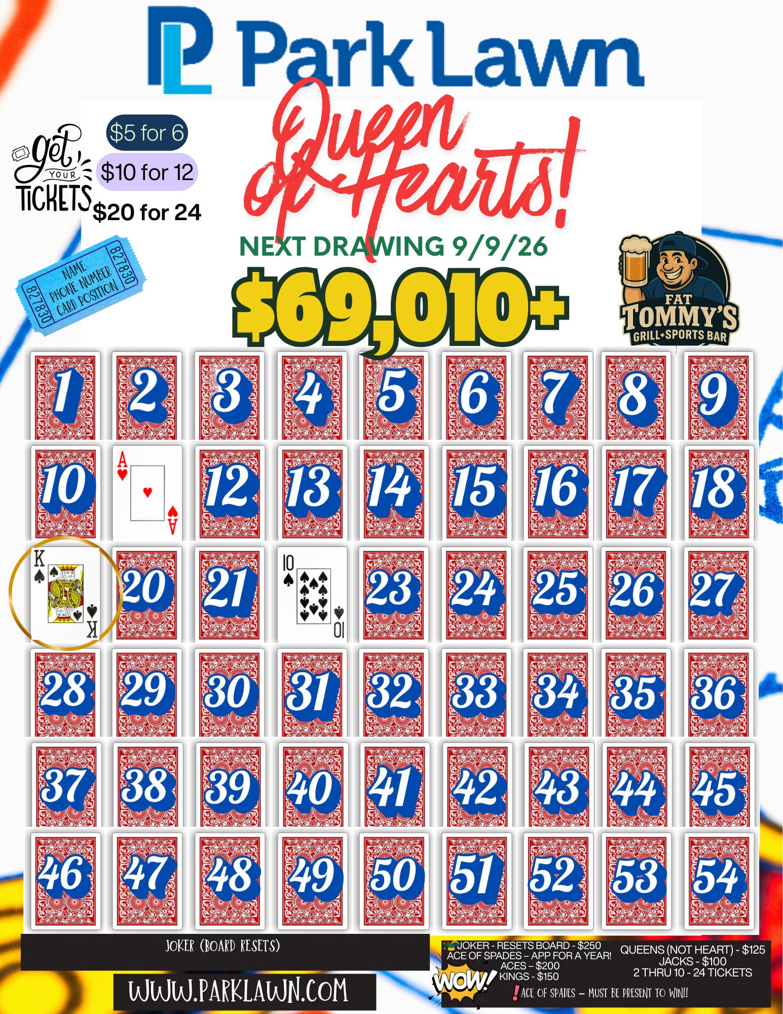 Park Lawn Queen of Hearts – Jackpot Over $69,010